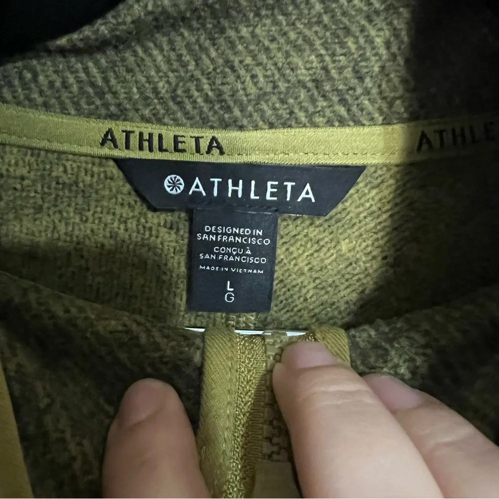 Athleta‎ Stroll Fleece Full Zip Green Heathered Utility Jacket - Picture 8 of 11